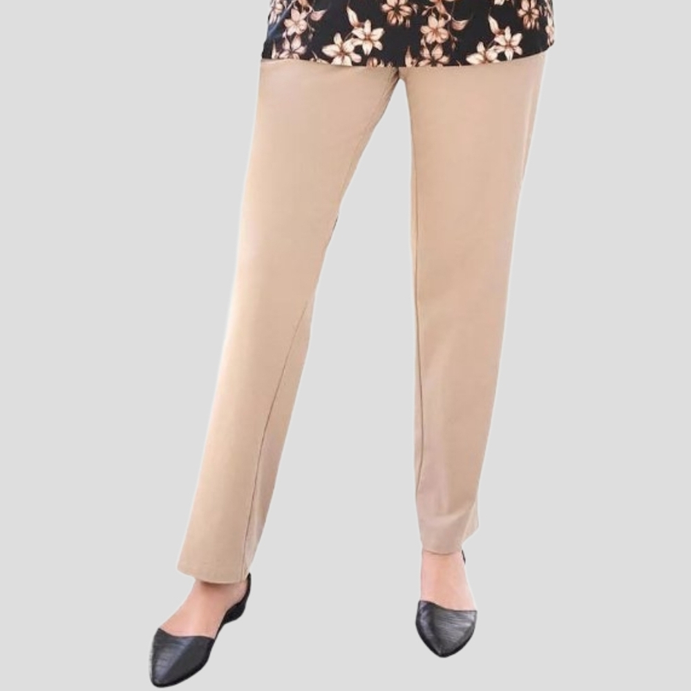 Liz Claiborne Women's Beige Sthrech Straight Leg Pants Size XL